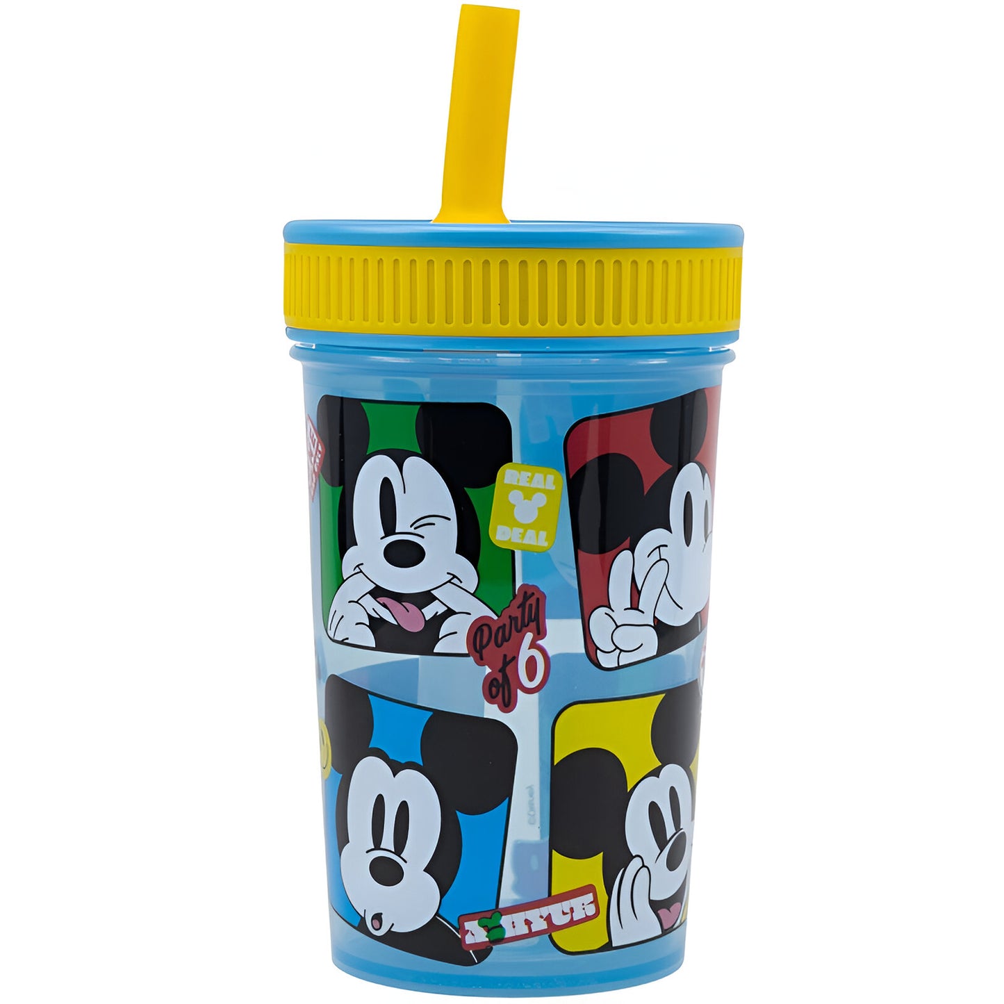 Disney Mickey Maus Kinder Trinkbecher Becher integriertem Halm 465 ml