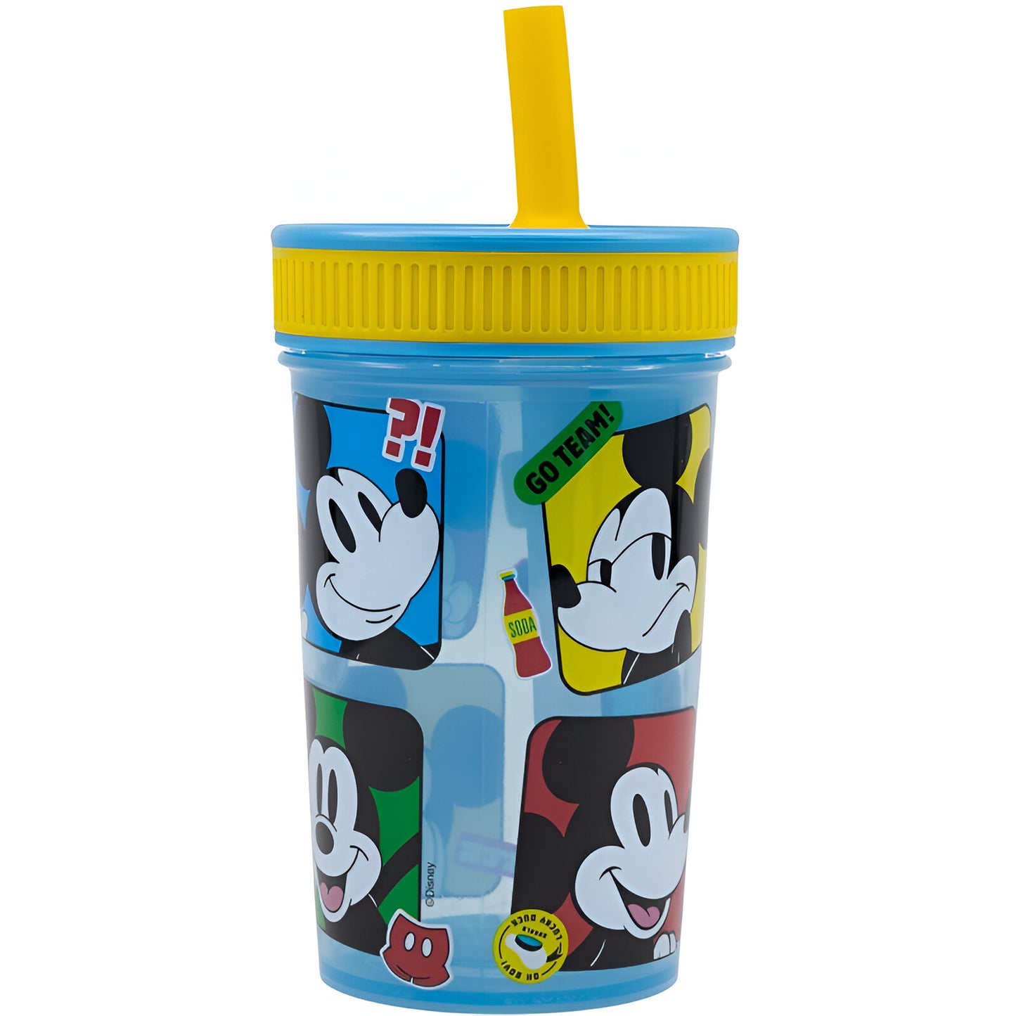 Disney Mickey Maus Kinder Trinkbecher Becher integriertem Halm 465 ml