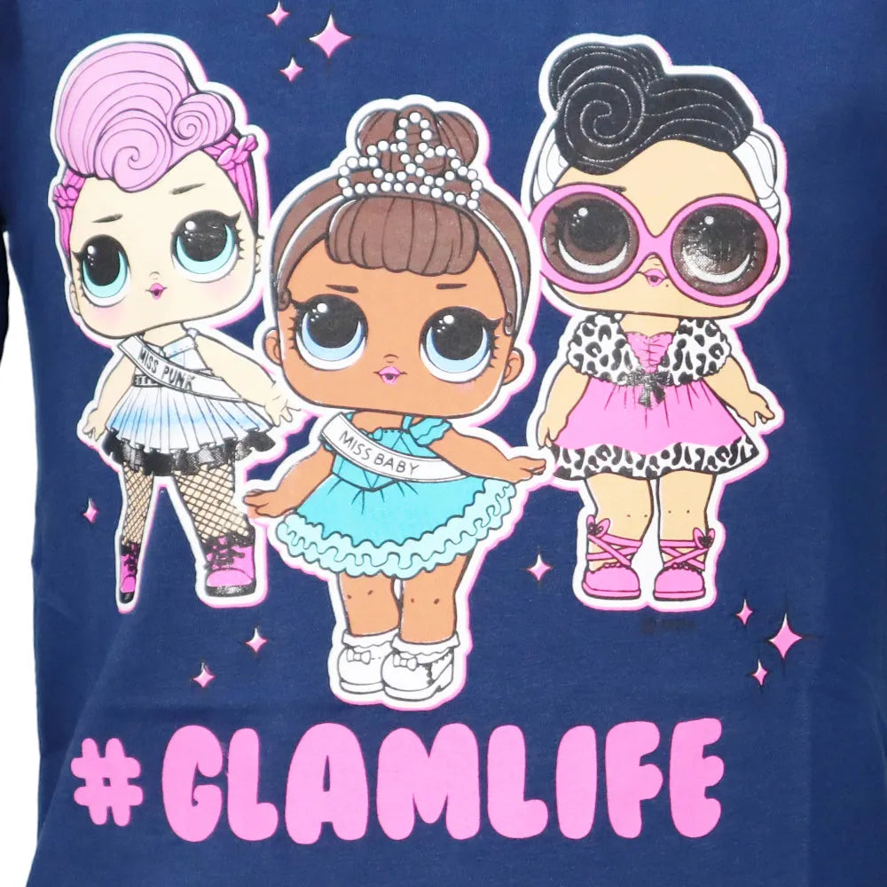 LOL Surprise Glamlife Kinder Mädchen langarm T-Shirt Langarmshirt - WS-Trend.de Suprise - Rosa Blau für 98 - 128