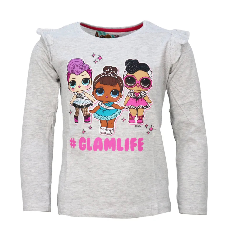 LOL Surprise Glamlife Kinder Mädchen langarm T-Shirt Langarmshirt - WS-Trend.de Suprise - Rosa Blau für 98 - 128