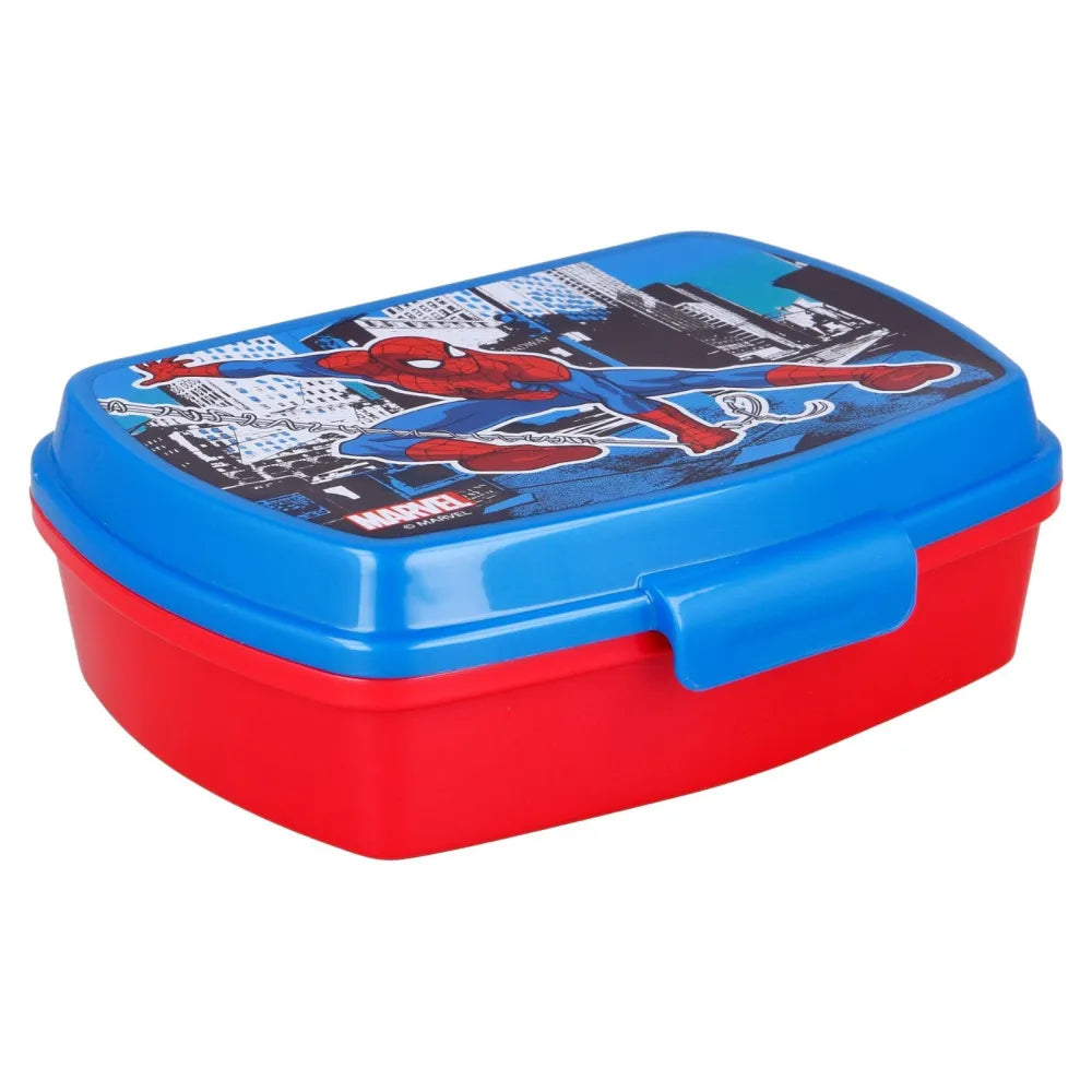 Marvel Spiderman 4 teiliges Set Lunchbox mit Trinkbecher und Besteck - WS-Trend.de Marcel Lunch - Brotdose - Trinkflasche