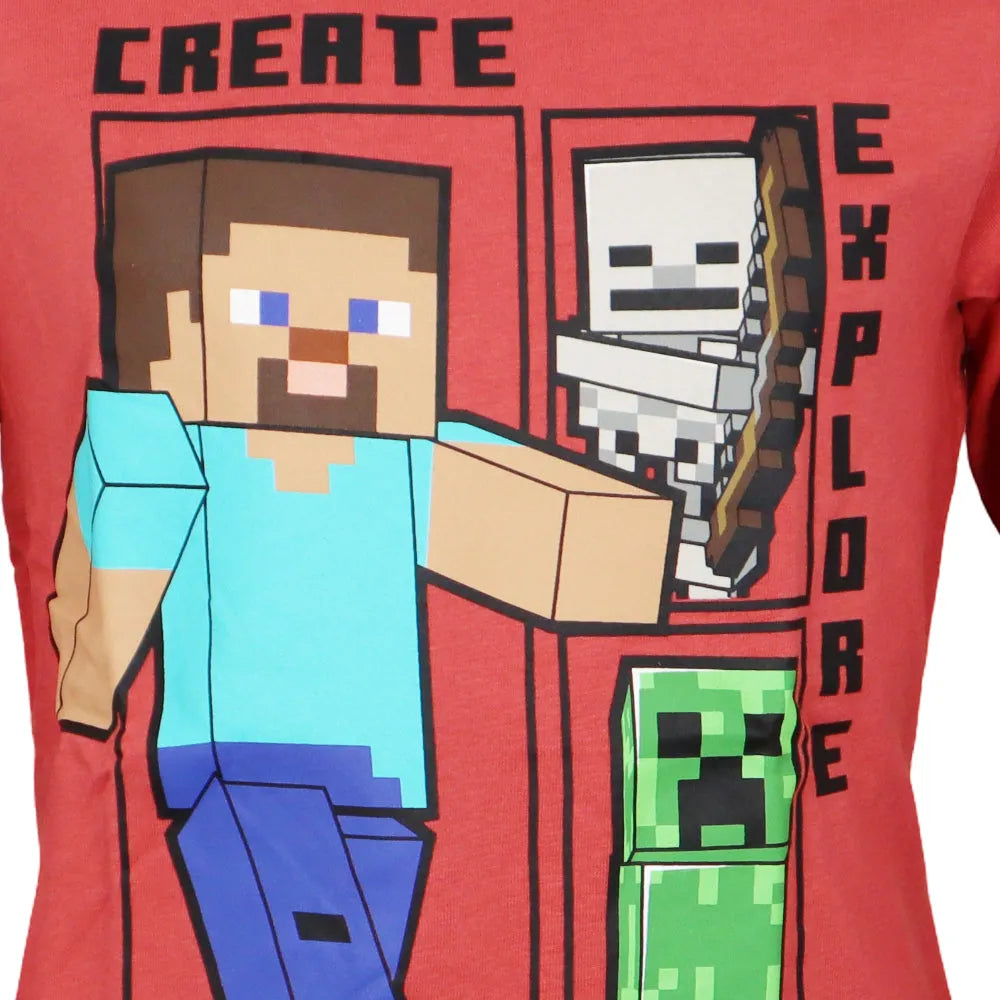 Minecraft Steve Creeper Kinder Jungen Langarmshirt Shirt - WS-Trend.de 116-152 100% Baumwolle