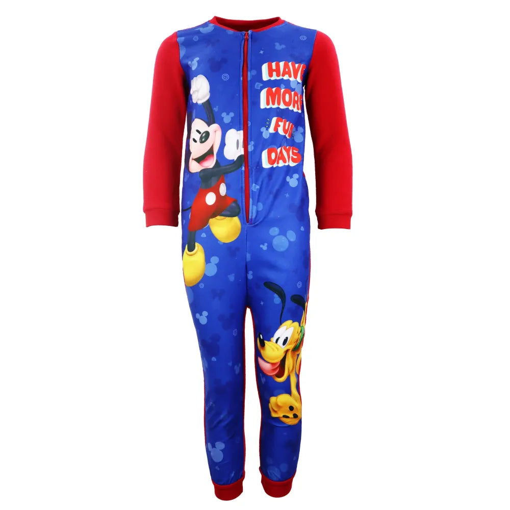 Disney Mickey Maus Kinder Fleece Einteiler Schlafanzug Pyjama - WS-Trend.de Nachtwäsche 92-128