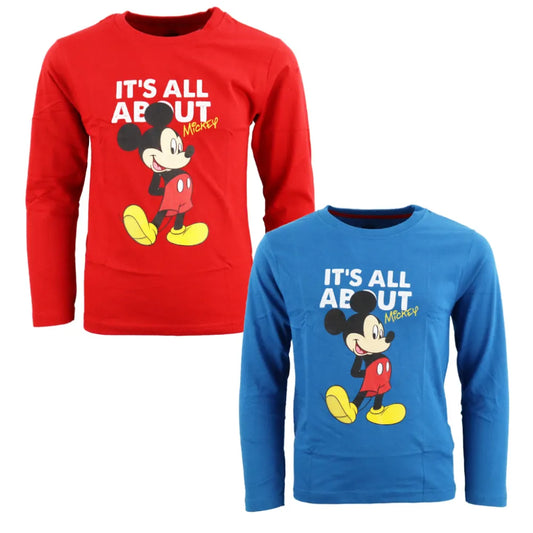 Disney Mickey Maus Kinder langarm T-Shirt - WS-Trend.de Langarm Blau Rot für Jungen Baumwolle