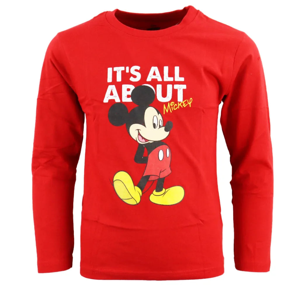 Disney Mickey Maus Kinder langarm T-Shirt - WS-Trend.de Langarm Blau Rot für Jungen Baumwolle