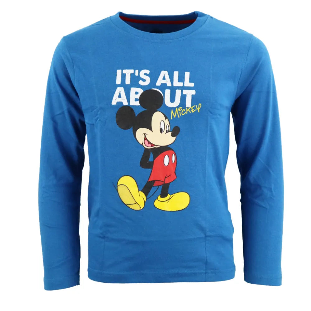 Disney Mickey Maus Kinder langarm T-Shirt - WS-Trend.de Langarm Blau Rot für Jungen Baumwolle