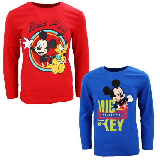 Disney Mickey Maus Langarm T-Shirt - WS-Trend.de Kinder Blau für Jungen