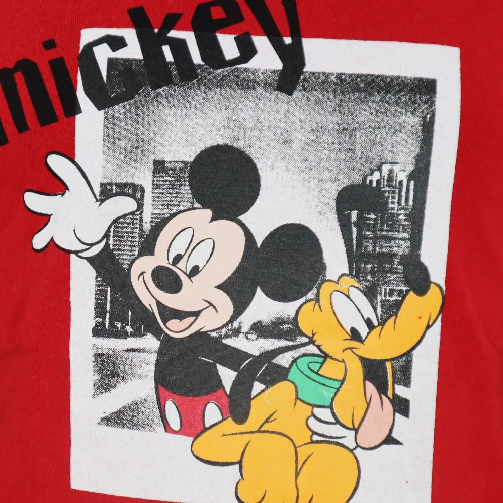 Disney Mickey Maus Kinder Jungen Langarm Shirt - WS-Trend.de Grau Rot 98-128 Baumwolle