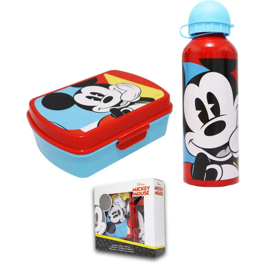 Disney Mickey Maus 2 tlg Lunch Set Brotdose Alu Trinkflasche 500 ml - WS-Trend.de