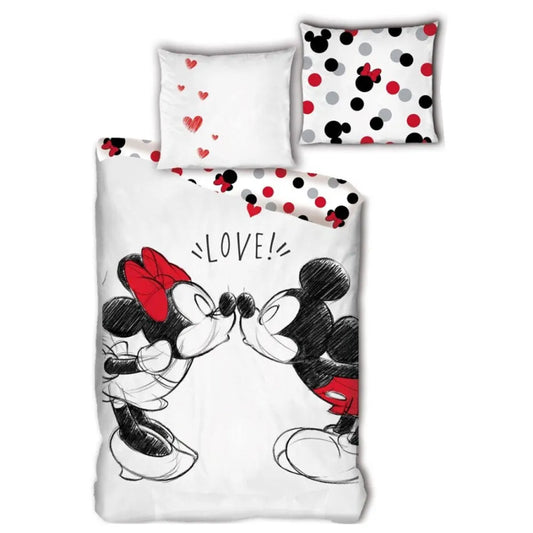 Disney Minnie Mickey Maus Kinder Bettwäsche Set 135-140x200 65x65 Bio Baumwolle - WS-Trend.de