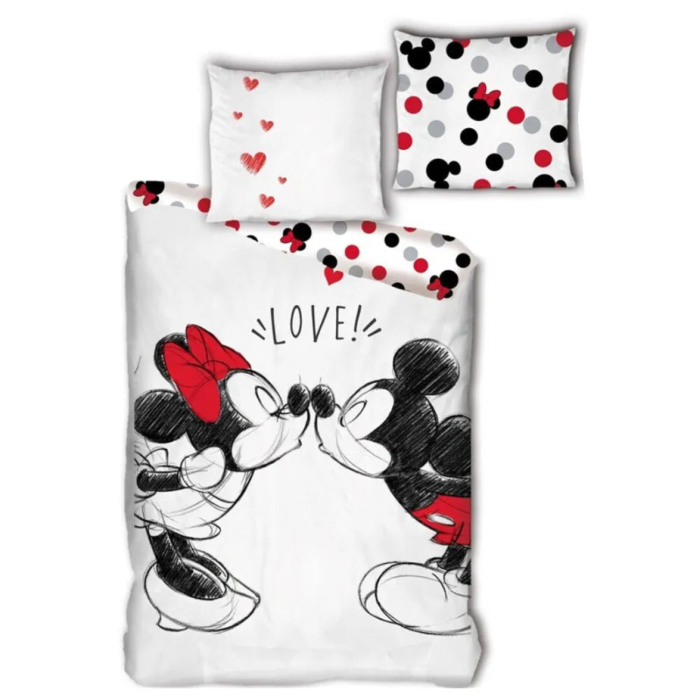 Disney Minnie Mickey Maus Kinder Bettwäsche Set 155x200 50x80 Baumwolle - WS-Trend.de