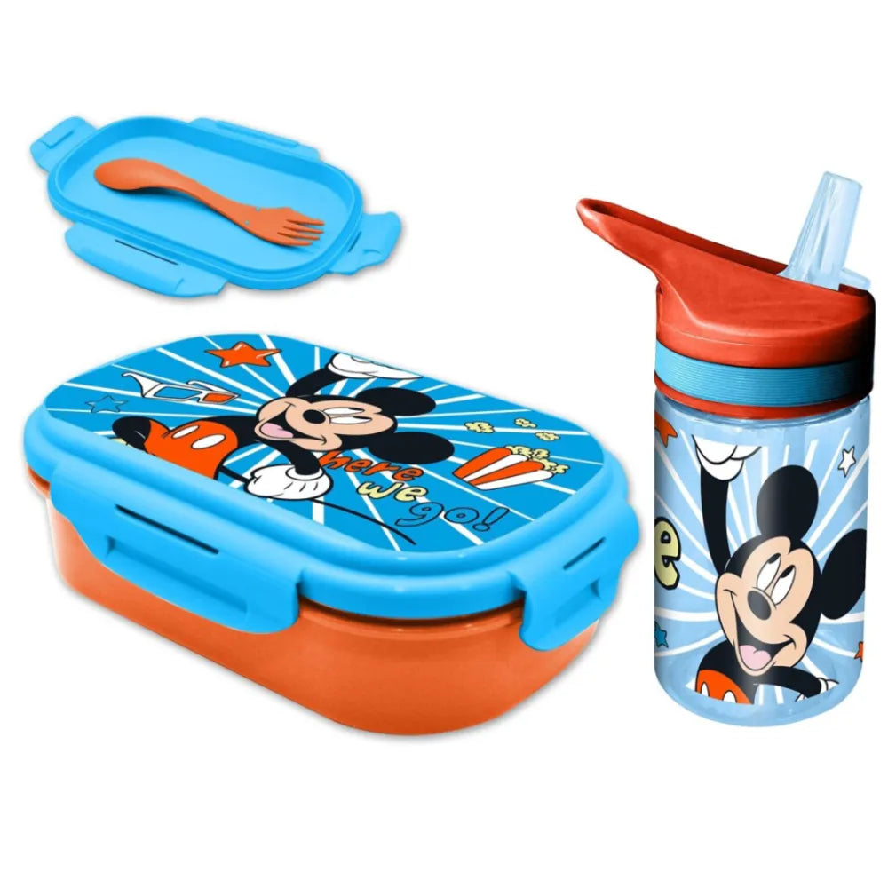 Disney Mickey Maus 3 tlg Lunch Set Brotdose Tritan Trinkflasche 400 ml - WS-Trend.de