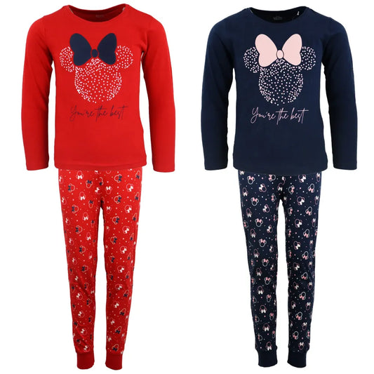 Disney Minnie Maus Kinder Schlafanzug Pyjama lang - WS-Trend.de Mädchen 104 - 134 Baumwolle