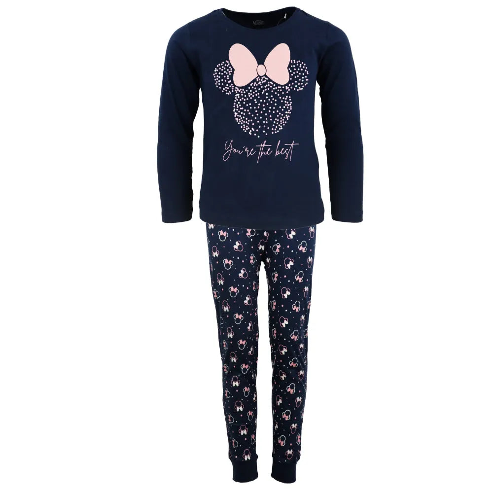 Disney Minnie Maus Kinder Schlafanzug Pyjama lang - WS-Trend.de Mädchen 104 - 134 Baumwolle