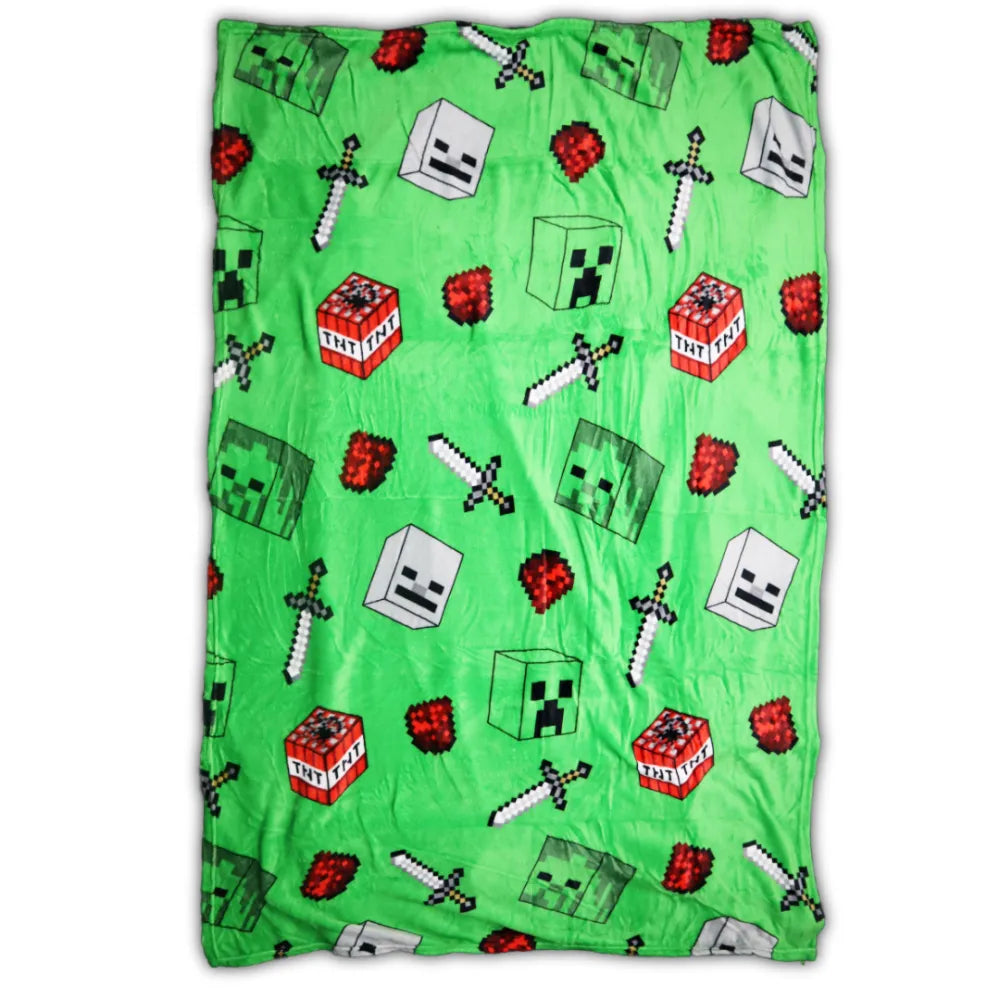 Minecraft Creeper Zombie Fleecedecke Kuscheldecke - WS-Trend.de Kinder leichte 110x150