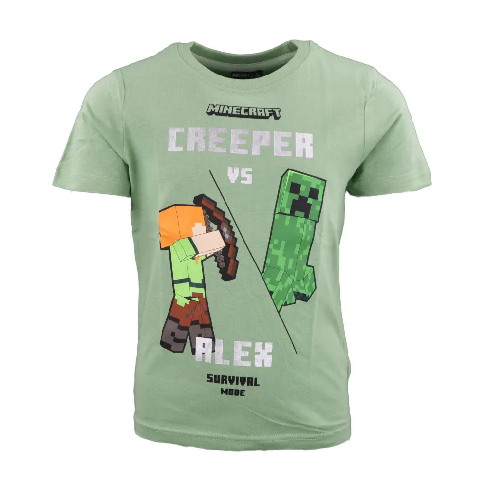 Minecraft Alex Creeper Kinder kurzarm T-Shirt - WS-Trend.de Kleidung Jungen Blau Baumwolle