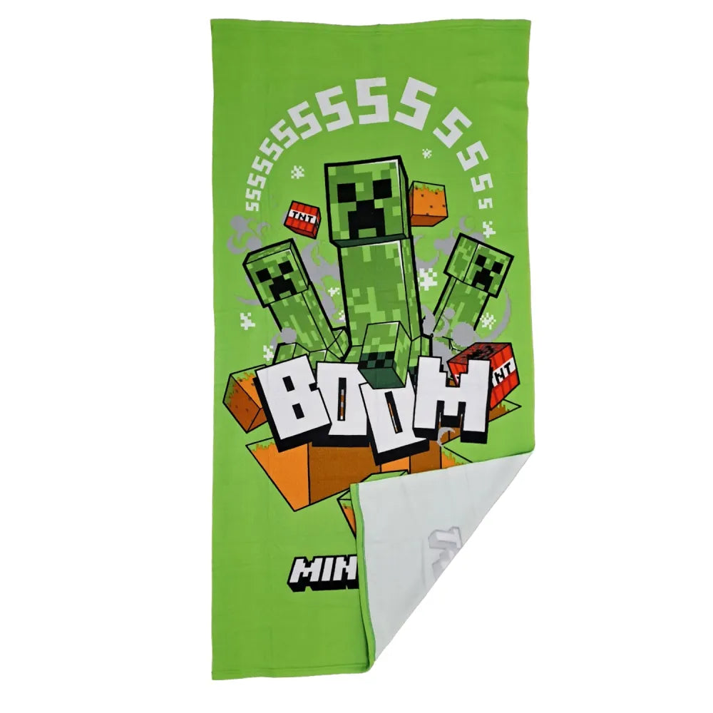 Minecraft Creeper Badetuch Strandtuch 70x140cm - WS-Trend.de - Mikrofaser Badehandtuch XL 70x140