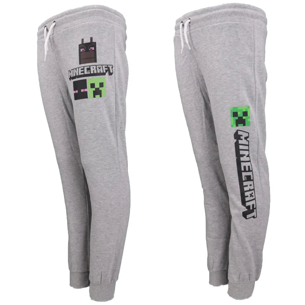 Minecraft Creeper Kinder Jogginghose - WS-Trend.de Enderman Sporthose Hose 128 bis 152 Grau