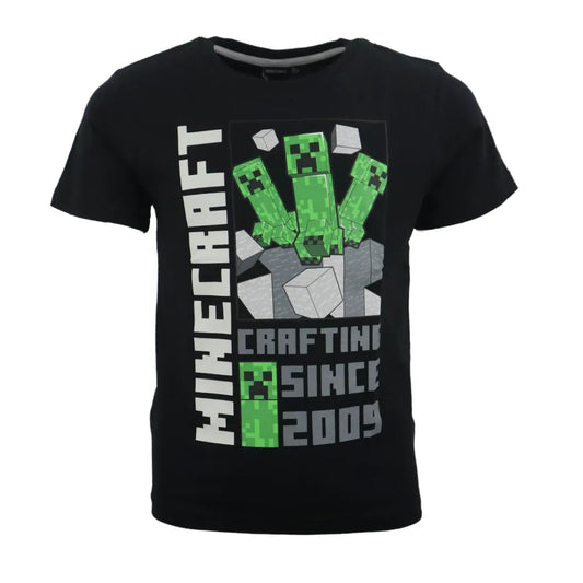 Minecraft Creeper Kinder kurzarm T-Shirt - WS-Trend.de Steve Kleidung Jungen Schwarz