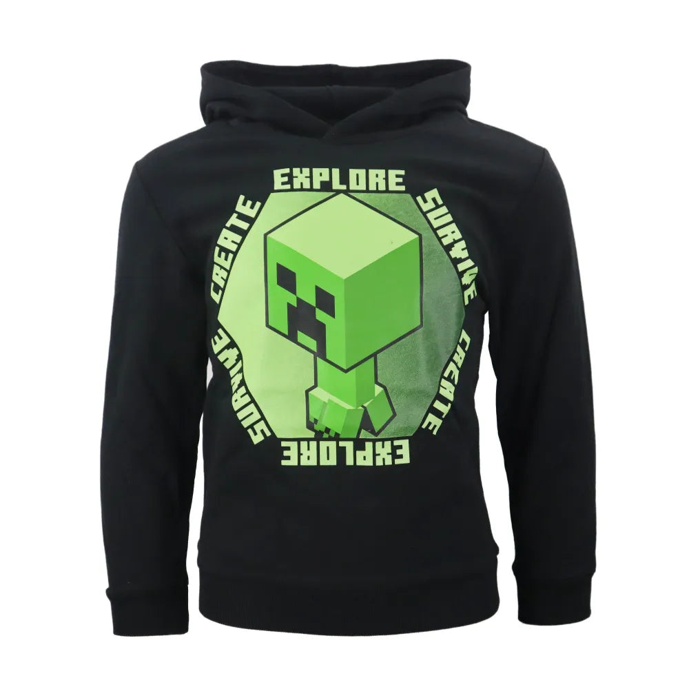 Minecraft Creeper Kinder Pullover - WS-Trend.de Gamer Pulli Gr.116-152 Jungen Schwarz