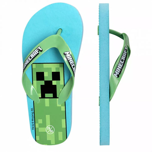 Minecraft Creeper Kinder Zehentrenner Flip Flops - WS-Trend.de Zombie Latschen 26-33