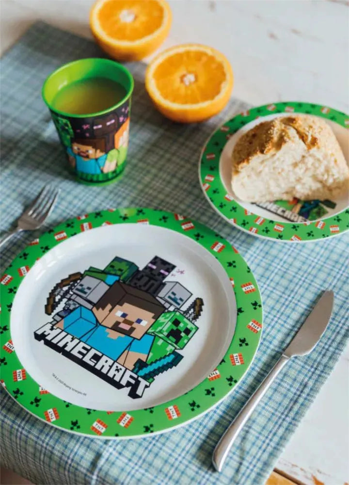 Minecraft Kinder Geschirr Set Teller Schüssel Becher - WS-Trend.de Geschirr-Set 3 teilig Alex Creeper Steve