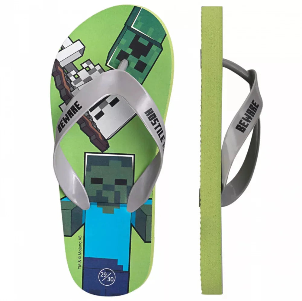 Minecraft Zombie Creeper Kinder Flip Flops - WS-Trend.de Zehentrenner - Latschen 26-33