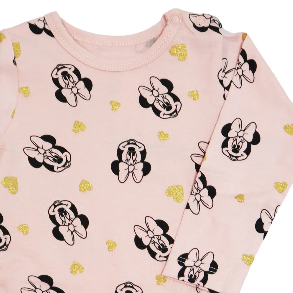 Disney Minnie Maus Baby Kleinkind gestreifter langarm Body Strampler - WS-Trend.de Gr. 68 - 92