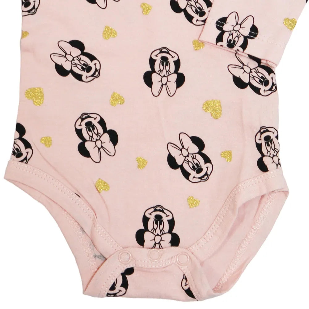 Disney Minnie Maus Baby Kleinkind gestreifter langarm Body Strampler - WS-Trend.de Gr. 68 - 92