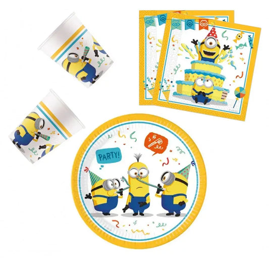 Die Minions Kinder Geburtstag Deko Set 36tlg. Geschirr Partyset - WS-Trend.de 36tlg.Geschirr Kinderparty