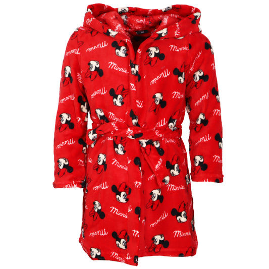 Disney Minnie Maus Kinder Mädchen Fleece Bademantel mit Kapuze