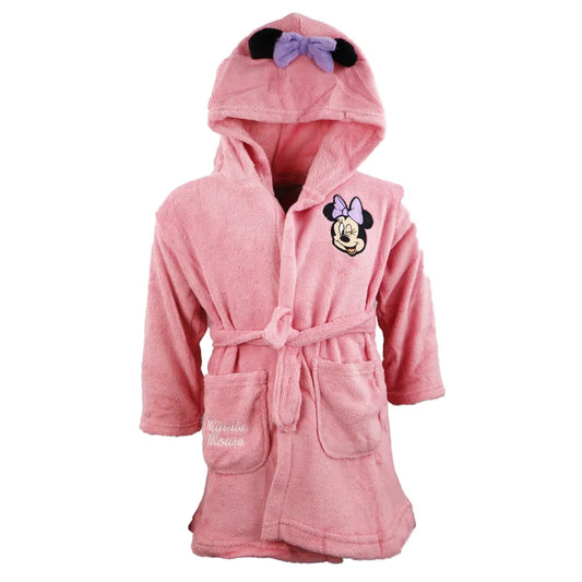 Disney Minnie Maus Kinder Bademantel - WS-Trend.de Mädchen Fleece mit Kapuze Gr. 98 - 128