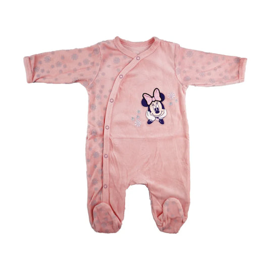 Disney Minnie Maus Baby Kleinkind Strampler Einteiler Velour - WS-Trend.de Gr. 62 - 92 Rosa