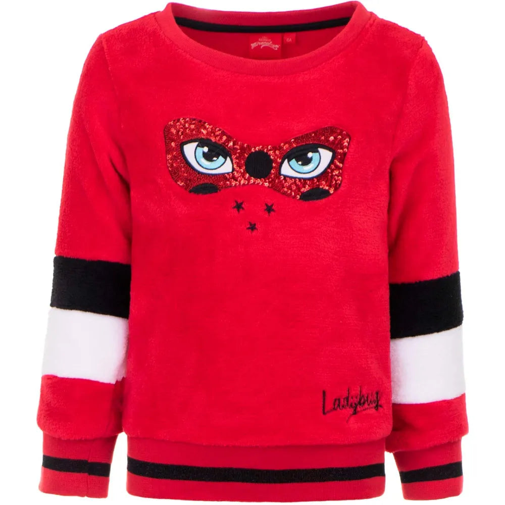 Miraculous Ladybug Pullover Sweater mit Pailletten - WS-Trend.de Kinder Pulli Gr. 104-128 Mädchen