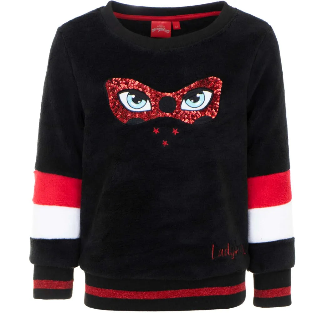 Miraculous Ladybug Pullover Sweater mit Pailletten - WS-Trend.de Kinder Pulli Gr. 104-128 Mädchen