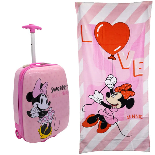 Disney Minnie Maus 2 tlg. Set Kinder Trolley Koffer Reisekoffer plus Strandtuch - WS-Trend.de