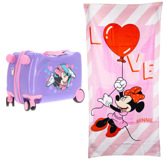 Disney Minnie Maus 2 tlg Set Mädchen Trolley Kinderkoffer Strandtuch 70x140 cm - WS-Trend.de