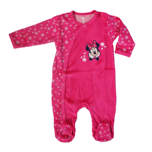 Disney Minnie Maus Baby Kleinkind Strampler Einteiler Velour - WS-Trend.de Gr. 62 - 92 Rosa