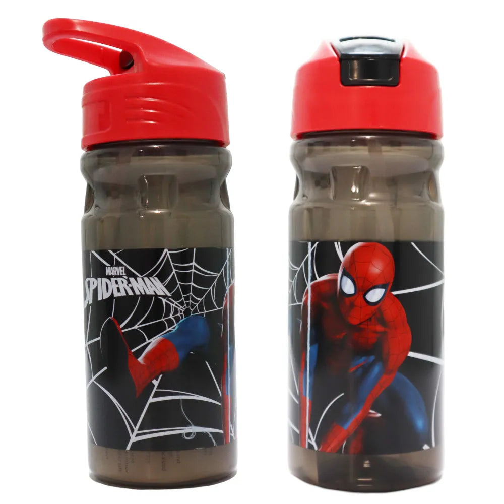 Marvel Spiderman Wasserflasche Trinkflasche Flasche mit Trinkhalm Griff 500 ml - WS-Trend.de