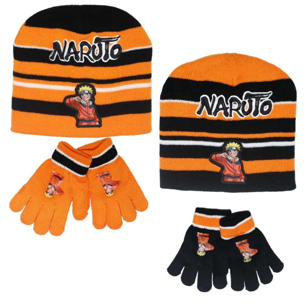 Anime Naruto Shippuden Jungen Wintermütze Mütze plus Handschuhe 54/56 - WS-Trend.de