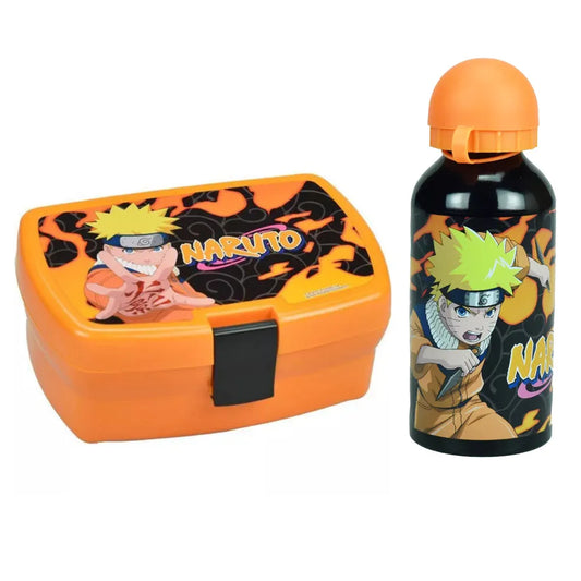 Anime Naruto Shippuden 2 tlg Lunchset Brotdose plus Alu Trinkflasche 400 ml - WS-Trend.de