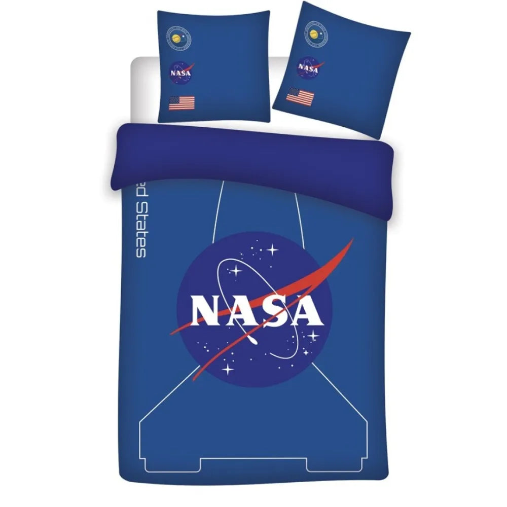 NASA Mikrofaser Bettwäsche Set - WS-Trend.de Kinder 135/140x200 63x63 cm Blau