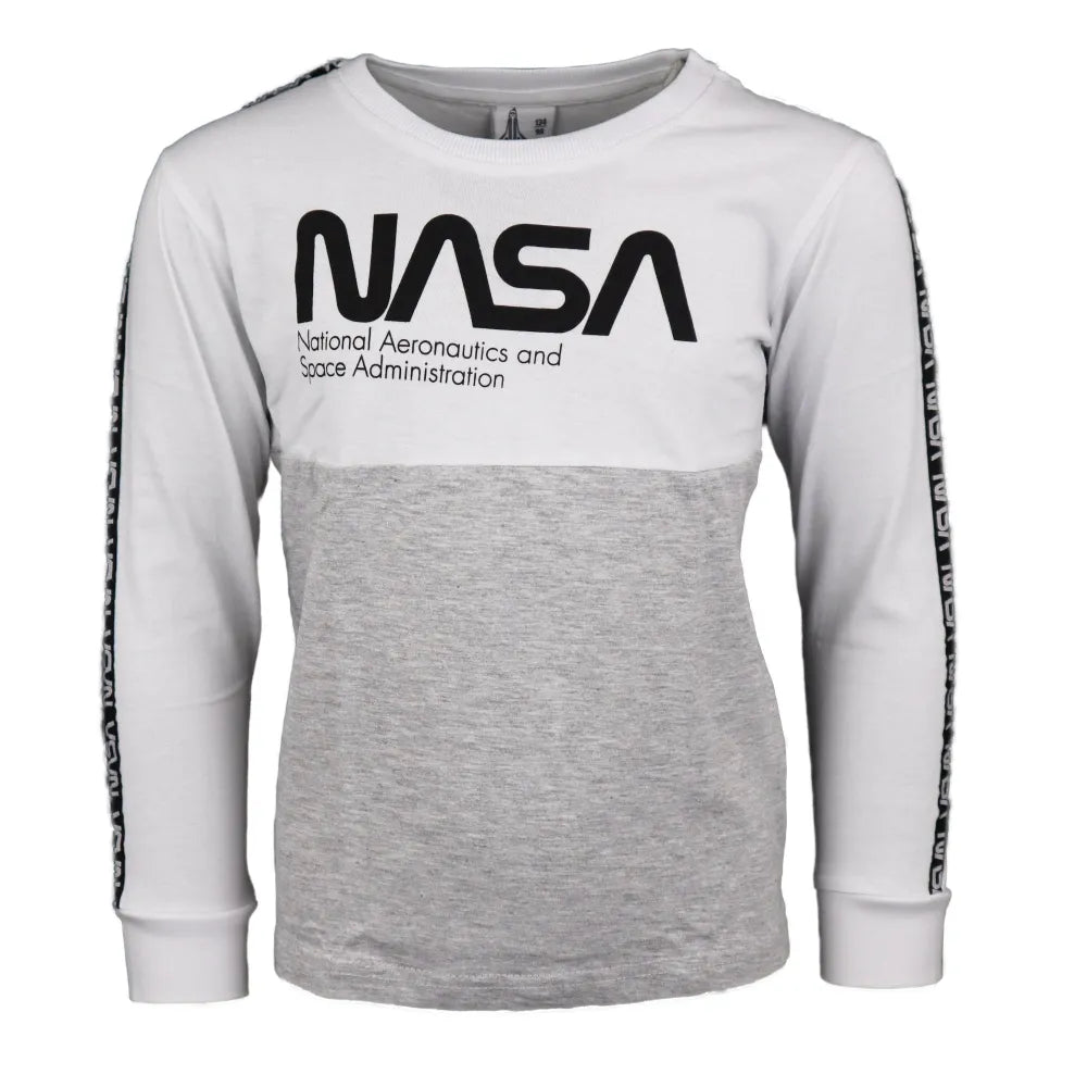 NASA Space Center Kinder langarm T-Shirt Jungen - WS-Trend.de 134-164 Baumwolle Schwarz Grau