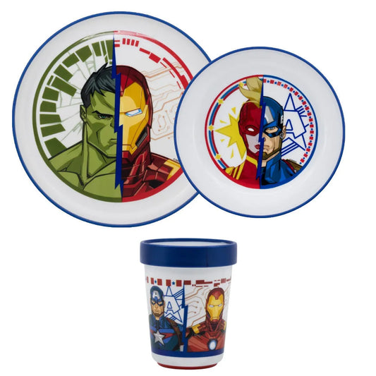 Marvel Avengers Kinder antirutsch Geschirr-Set 3 teilig Becher Teller Schüssel - WS-Trend.de