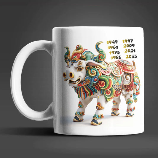 Ochse Chinesisches Jahres Sternzeichen Tasse Kaffeetasse Teetasse Geschenkidee - WS-Trend.de