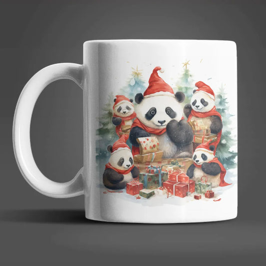 Weihnachten Panda Kaffeetasse Teetasse Tasse Geschenkidee 330 ml - WS-Trend.de