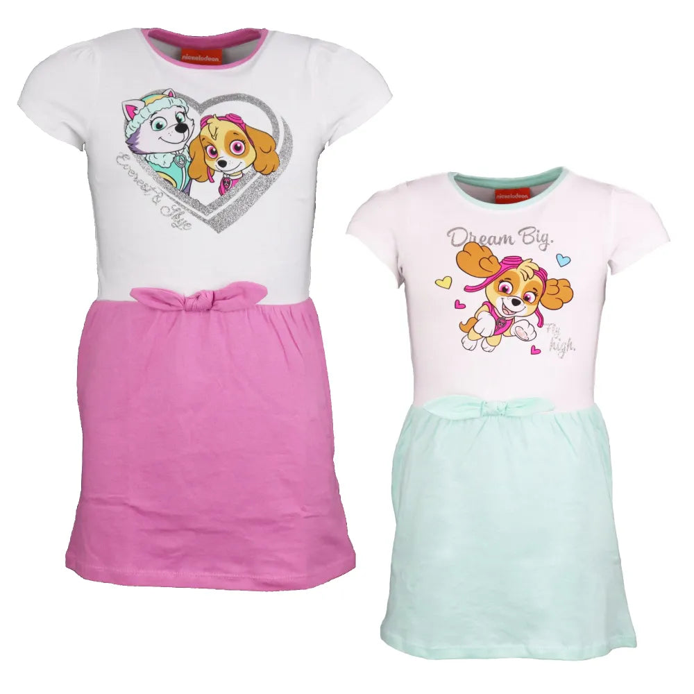 Paw Patrol Skye Everest Kinder Kleid - WS-Trend.de kurzarm Sommerkleid 98 -128 Baumwolle