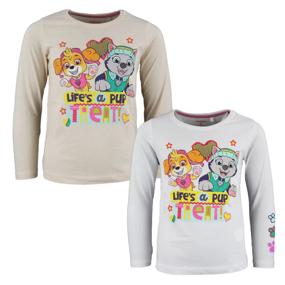 Paw Patrol Skye und Everest Kinder Langarmshirt - WS-Trend.de Mädchen langarm Shirt - 98 bis 128 aus Baumwolle