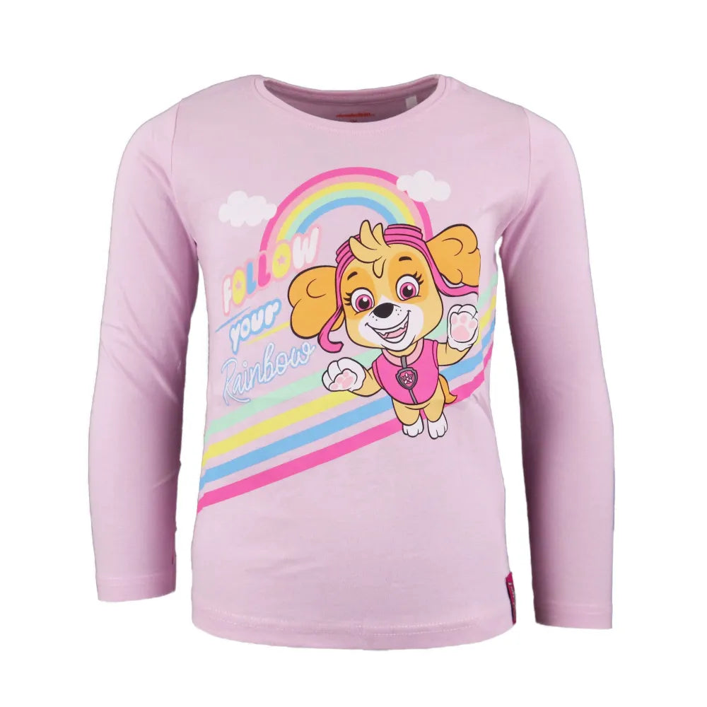 Paw Patrol Syke Kinder Langarmshirt - WS-Trend.de Mädchen langarm Shirt 98 bis 128 Skye aus Baumwolle