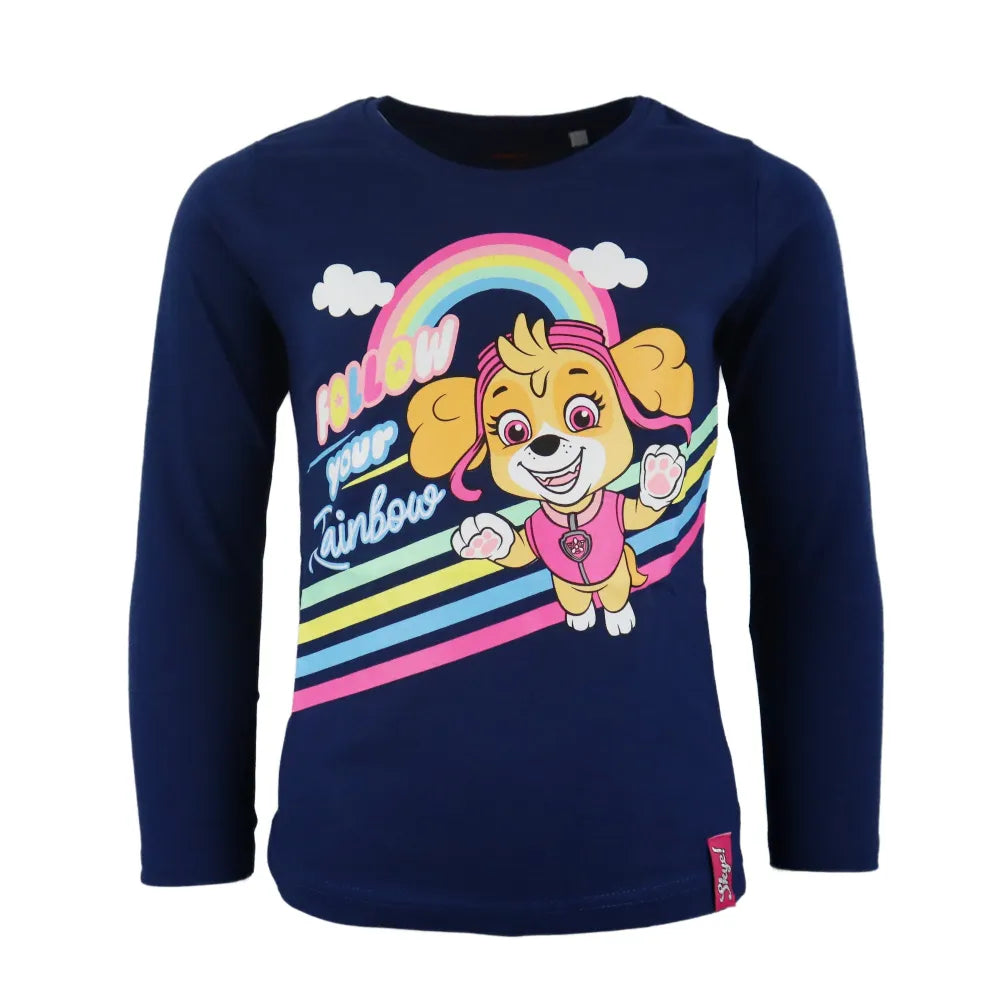 Paw Patrol Syke Kinder Langarmshirt - WS-Trend.de Mädchen langarm Shirt 98 bis 128 Skye aus Baumwolle